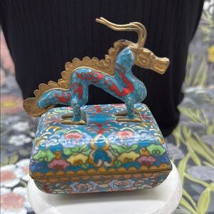 ⭐️Ardleigh Elliot Dragon Dance Cloisonne Music Trinket Box Imperial Symphony ‘92